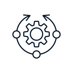 Wall Mural - automatic complex systems of control and management of technological processes. vector linear icon o