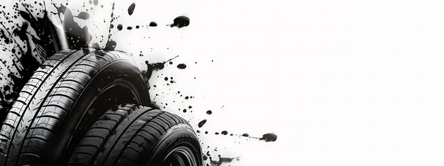 Wall Mural - background with car tires