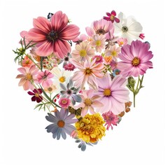 Canvas Print - Flower Collage heart shaped pattern flower asteraceae.