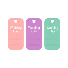 Wall Mural - WEDDING DAY LUXURY DESIGN ELEMENTS TAGS ISOLATED ON WHITE