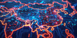 © mozZz - Asia abstract digital map, network tech connectivity, business data transfer, telecommunication