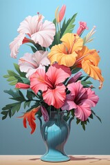 Wall Mural - Flower art plant vase.