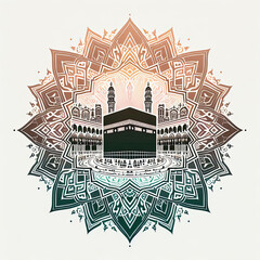 Wall Mural - kaaba grand mosque mecca islamic symbol and logo representing spirit of islamic