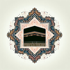 Wall Mural - kaaba grand mosque mecca islamic symbol and logo representing spirit of islamic