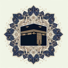 Wall Mural - kaaba grand mosque mecca islamic symbol and logo representing spirit of islamic