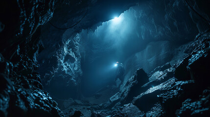 Wall Mural - cave explorers unveil majestic underground formations