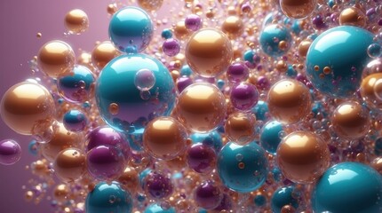 Wall Mural -  Ultra-HD background with abstract bubbles in 4K resolution, offering unparalleled clarity and detail for your projects
