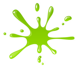 Wall Mural - Paint splash. Green mucus blob. Slime stain