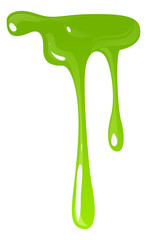 Wall Mural - Dripping ooze. Radioactive green liquid. Paint drops