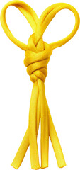 yellow bow tied knot isolated on white or transparent backgroud,transparency