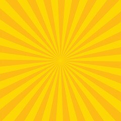 Poster - Yellow comic sunburst background. abstract sunburst brochure design template. sun rays cartoon illustration