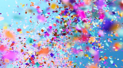 Canvas Print - The fun of a surprise confetti bomb during a virtual party, bringing a burst of color to the online celebration.