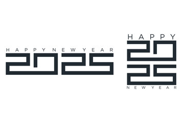 Wall Mural - 2025 Happy New Year logo design vector