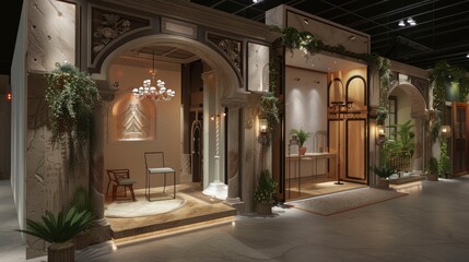 Wall Mural -  French Renaissance, Saudi Arabian architecture, event, exhibition booth design