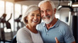 © triocean - Older couple portrait before together training in gym