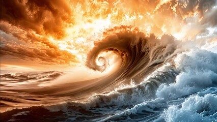 Wall Mural - Hurricanes fueled by global warming wreak havoc on Earths climate. Concept Climate Change, Extreme Weather, Natural Disasters, Environmental Impact, Global Warming