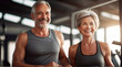 © triocean - Older couple portrait before together training in gym