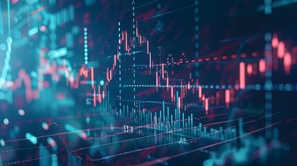 Wall Mural - Stock graph and financial chart. Analyze stock market finance volume of stock market with Graph and chart holograph technology. High quality photo