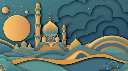 Wall Mural - background art illustration eid Al Adha 
