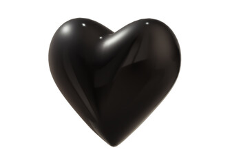 Sticker - 3d shiny black heart isolated on white