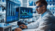 © standret - Scientist analyzing DNA data on computer in modern laboratory