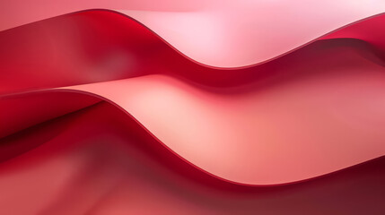 Wall Mural - Abstract wavy background in red and pink with smooth flowing lines and a vibrant gradient.