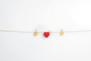 Sticker - Red Heart Hanging on Clothesline