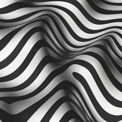 Abstract Black and White Wave Patterns - 4K HD Wallpaper