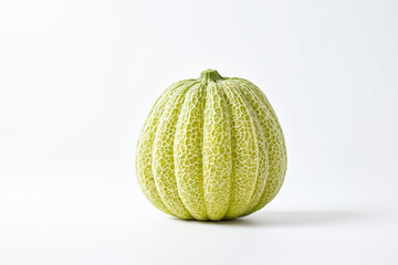 Wall Mural - Green melon on white background