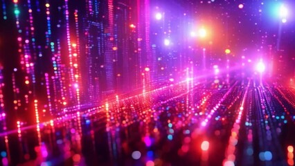 Fototapete - This vibrant abstract background featuring a multitude of bright lights in various colors.