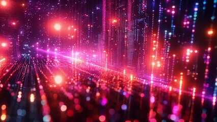 Fototapete - This Brightly colored abstract background with vibrant lights creating a visually engaging display.