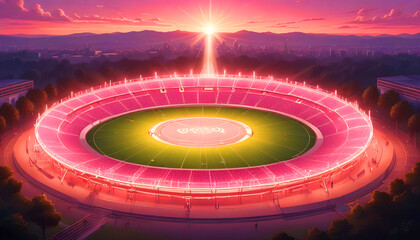 Wall Mural - Futuristic light stadium championship soccer football background 10