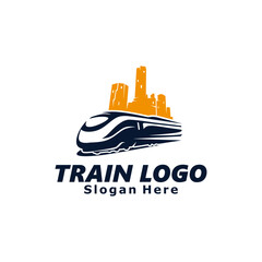 Canvas Print - Train Logo Template Design Illustration