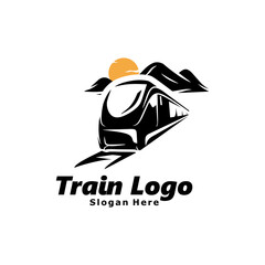 Canvas Print - Train Logo Template Design Illustration