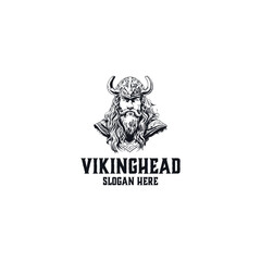 Wall Mural - Viking head logo vector illustration