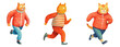 © Rawpixel.com - Cute cartoon cats running png element set on transparent background
