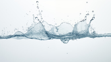 Isolated water splash in transparent background with blue bubbles and flowing motion	
