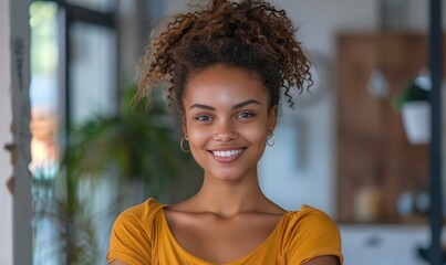 young woman stands confidently with her arms crossed and a beaming smile on her face