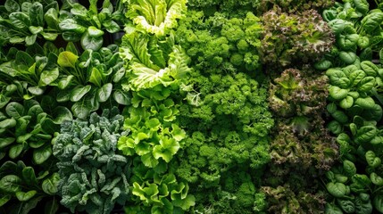 Wall Mural - Mass production of green vegetables in a controlled environment on a modern vertical farm. Automated room with controlled levels of air temperature, light, water and humidity for optimal growth