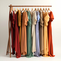 clothes on a hanger on a white background. 3d rendering