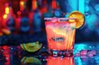 © Ева Поликарпова - A glass containing a refreshing drink with a slice of lime resting on the rim, perfect for hot summer days or as a garnish