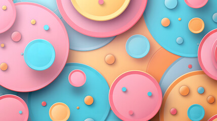 Wall Mural - Pastel candy color background, abstract , 2D flat illustration