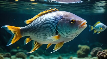 Fish underwater close-up