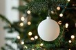 © dashtik - Sparkling Festive Morning with White Christmas Ornament and Twinkling Tree Lights