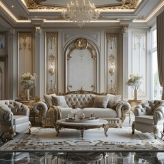 Wall Mural - Exquisite Living Room Design