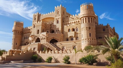 The majestic Salwa Palace, a part of the At-Turaif UNESCO World Heritage site in Diriyah, Saudi Arabia