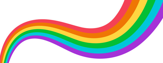 lgbt pride flag banner. wavy rainbow ribbon in pride parade colors isolated on transparent backgroun