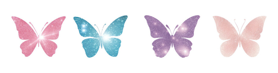 Poster - Glitter butterfly png on transparent background