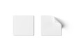© sdecoret - Blank squared sticker mockup isolated. Square label template. 3D rendering
