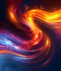 Sticker - Colorful Abstract Wavy Sci-Fi Background